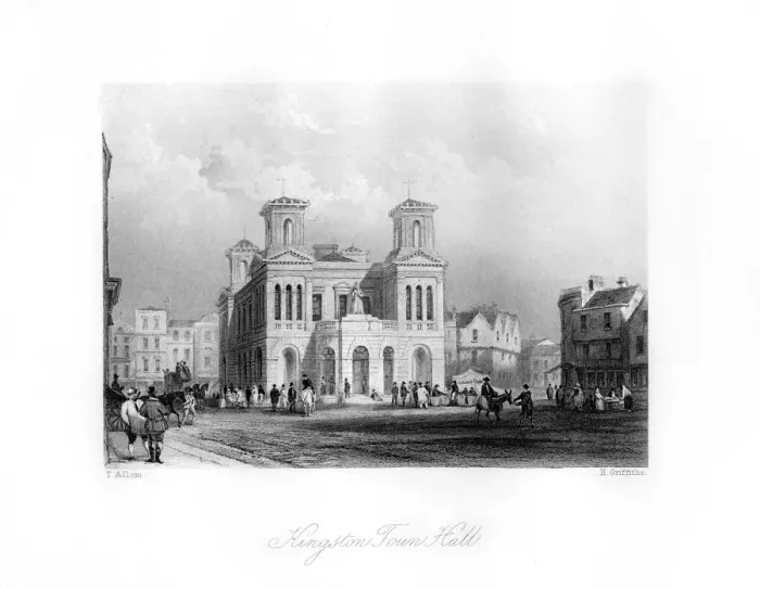 Framed Print : Kingston Town Hall, Surrey, 19th century. Artist: H Griffiths Framed Print : Kingston Town Hall, Surrey, 19th century. Artist: H Griffiths