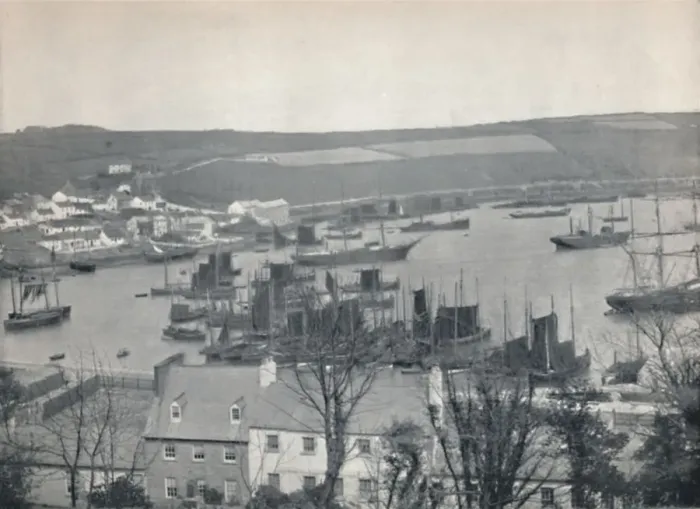 Framed Print : Kinsale - A Fishing Fleet in the Harbour, 1895 Framed Print : Kinsale - A Fishing Fleet in the Harbour, 1895