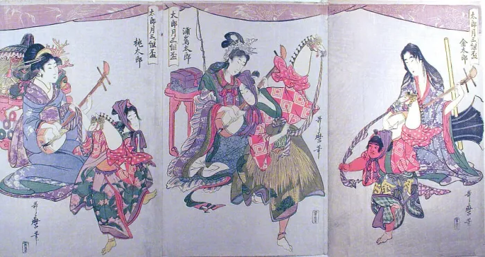 Kintaro, Urashimataro, and Momotaro Print, c. 1800/01. Art Prints