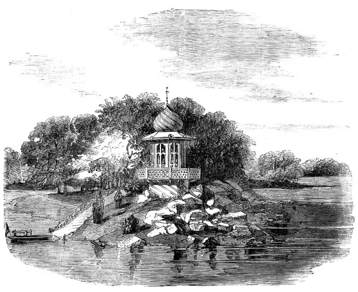Framed Print : Kiosk in the Bois de Boulogne, 1858. Creator: Unknown Framed Print : Kiosk in the Bois de Boulogne, 1858. Creator: Unknown