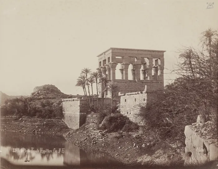 Framed Print : Kiosk of Trajan (Pharoah's Bed) on the Island of Philae, 19th century. Creator: Pascal Sebah. Kiosk of Trajan (Pharoah's Bed) on the Island of Philae, 19th century Framed Print : Kiosk of Trajan (Pharoah's Bed) on the Island of Philae, 19th century. Creator: Pascal Sebah. Kiosk of Trajan (Pharoah's Bed) on the Island of Philae, 19th century