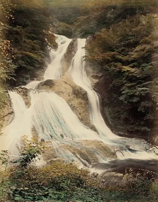 Framed Print : Kirifuri Waterfall, 1865. Creator: Unknown Framed Print : Kirifuri Waterfall, 1865. Creator: Unknown