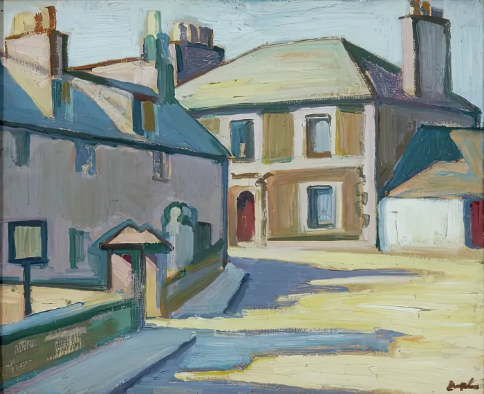 Framed Print : Kirkcudbright, Street Corner, 1917. Creator: Samuel John Peploe