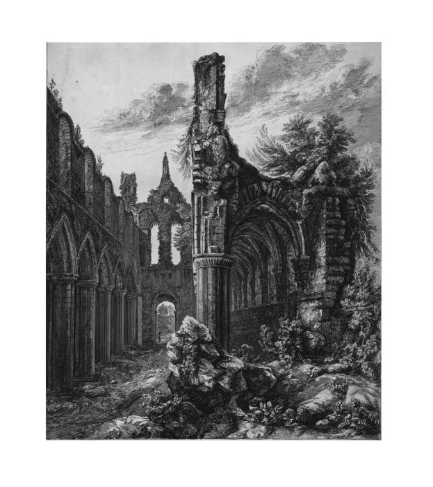 Framed Print : Kirkstall Abbey, Yorkshire, 1823. Creator: Unknown Framed Print : Kirkstall Abbey, Yorkshire, 1823. Creator: Unknown