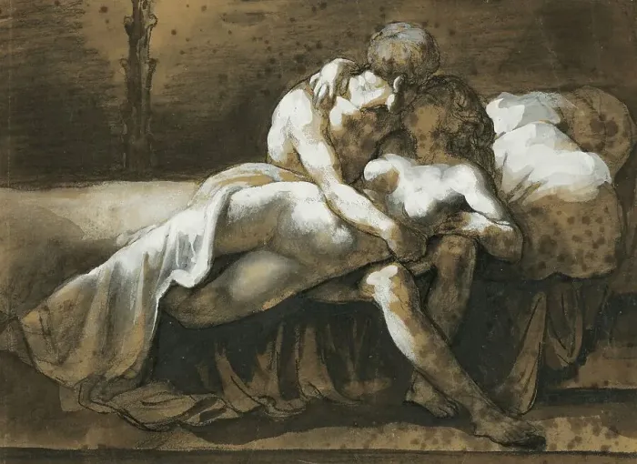 Framed Print : The Kiss, 1816. Creator: Theodore Gericault Framed Print : The Kiss, 1816. Creator: Theodore Gericault