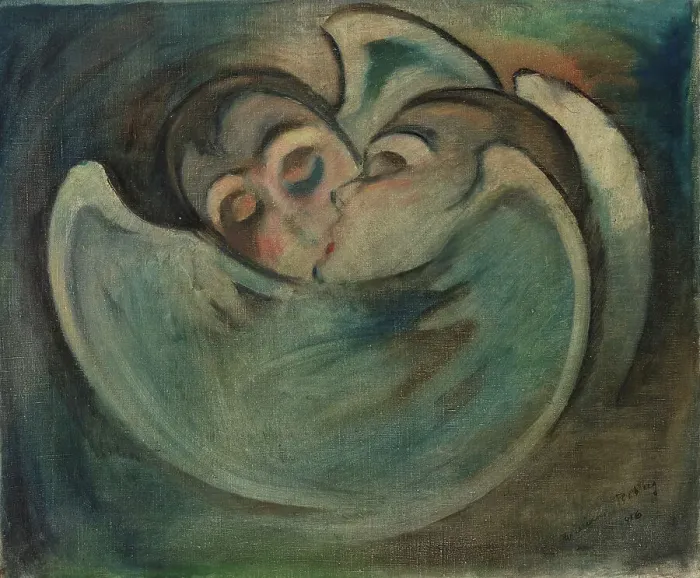 Framed Print : The Kiss, 1916. Creator: William Rosenberg Framed Print : The Kiss, 1916. Creator: William Rosenberg