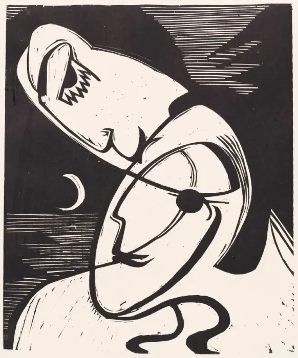 Framed Print : The Kiss, 1930. Creator: Ernst Kirchner Framed Print : The Kiss, 1930. Creator: Ernst Kirchner