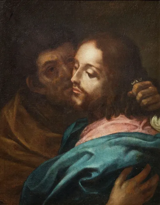 Framed Print : The Kiss of Judas, 17th century. Creator: Dolci, Carlo (1616-1686) Framed Print : The Kiss of Judas, 17th century. Creator: Dolci, Carlo (1616-1686)