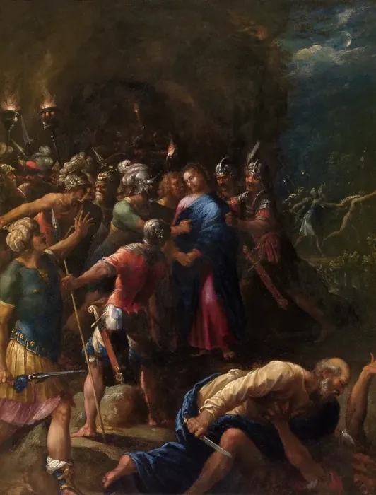 Framed Print : The Kiss of Judas. Creator: Johannes Rottenhammer the elder Framed Print : The Kiss of Judas. Creator: Johannes Rottenhammer the elder