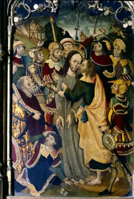 Framed Print : Kiss of Judas, table of the Caparroso altarpiece, altar donated to the Cathedral Framed Print : Kiss of Judas, table of the Caparroso altarpiece, altar donated to the Cathedral