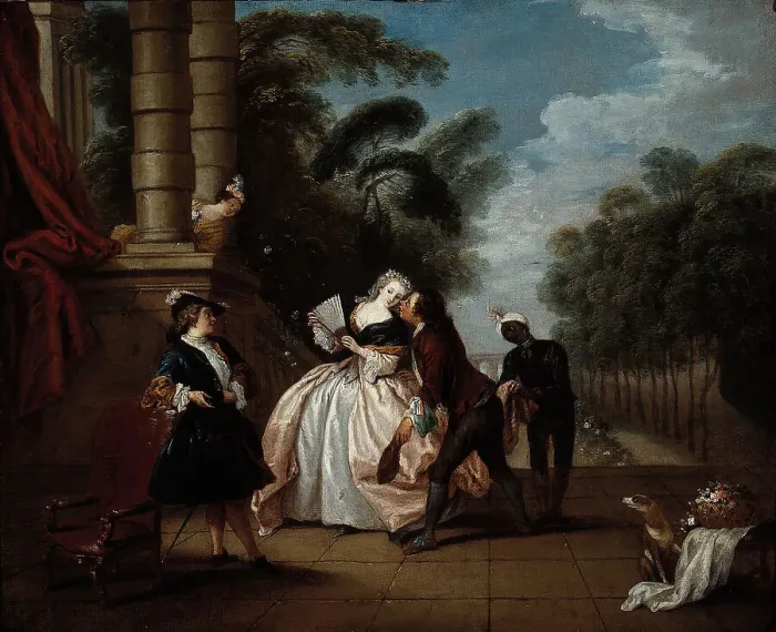 Framed Print : The kiss returned. Creator: Ecole Francaise Framed Print : The kiss returned. Creator: Ecole Francaise