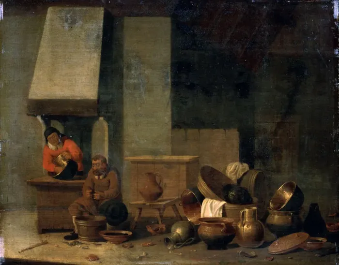 Framed Print : The Kitchen, 17th century Framed Print : The Kitchen, 17th century