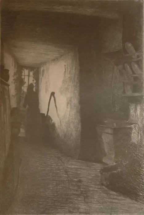 Framed Print : The Kitchen, 1858, (1904). Artist: James Abbott McNeill Whistler Framed Print : The Kitchen, 1858, (1904). Artist: James Abbott McNeill Whistler