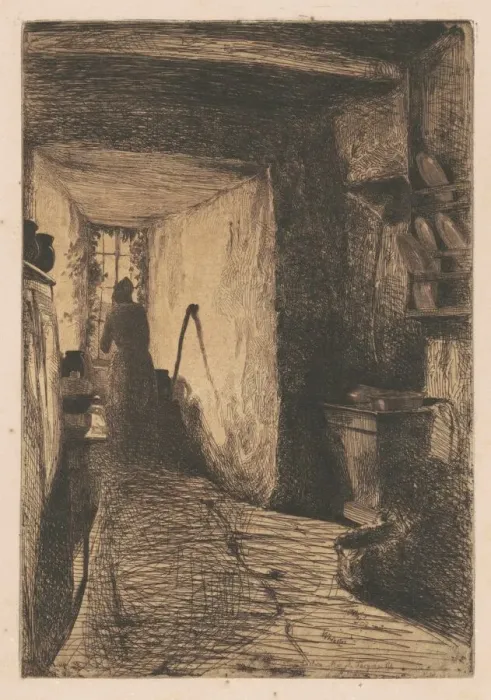 Framed Print : The Kitchen, 1858. Creator: James Abbott McNeill Whistler Framed Print : The Kitchen, 1858. Creator: James Abbott McNeill Whistler