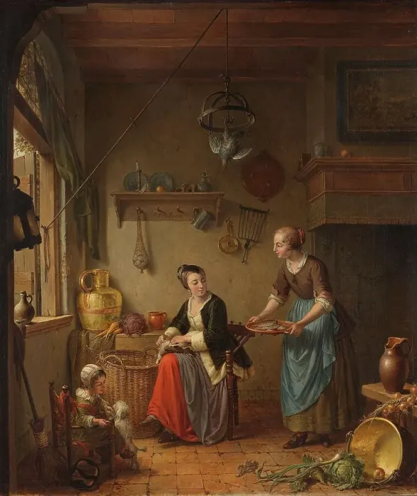 Framed Print : The Kitchen, c.1760-c.1771. Creator: Willem Joseph Laquy Framed Print : The Kitchen, c.1760-c.1771. Creator: Willem Joseph Laquy