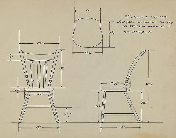 Kitchen Chair, c. 1935. Creator: Rosa Burger
