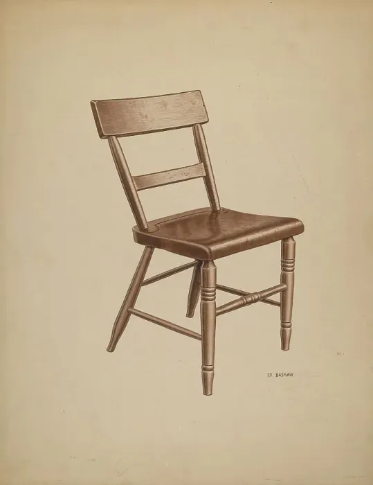 Framed Print : Kitchen Chair, c. 1940. Creator: Edward Bashaw Framed Print : Kitchen Chair, c. 1940. Creator: Edward Bashaw