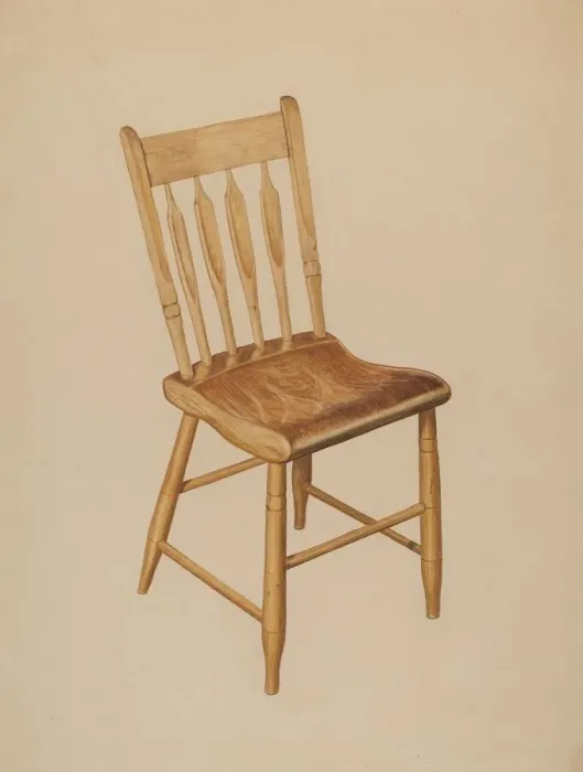 Framed Print : Kitchen Chair (plank bottom), c. 1941. Creator: Sydney Roberts Framed Print : Kitchen Chair (plank bottom), c. 1941. Creator: Sydney Roberts