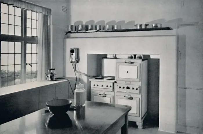 Framed Print : Kitchen designed by R. W. Symonds, 1938 Framed Print : Kitchen designed by R. W. Symonds, 1938
