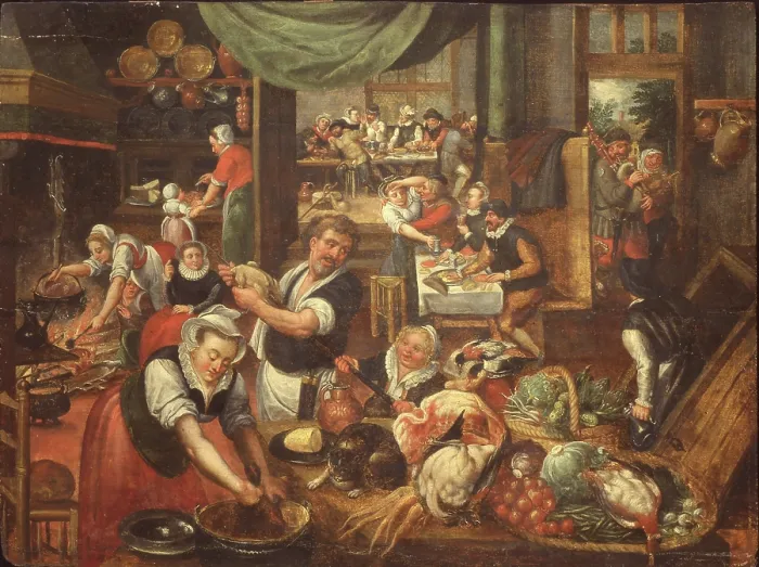 Framed Print : Kitchen Interior, 1565. Creator: Cleve, Marten van, the Elder (1520-1570) Framed Print : Kitchen Interior, 1565. Creator: Cleve, Marten van, the Elder (1520-1570)