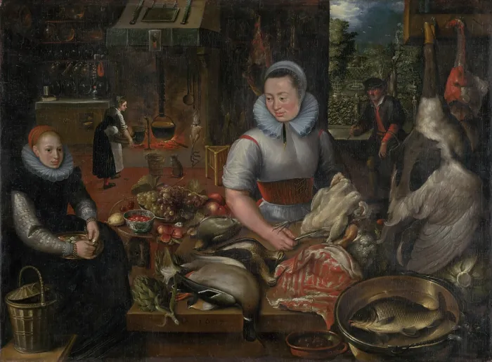 Framed Print : Kitchen Still Life, 1607. Creator: IF Monogramista Framed Print : Kitchen Still Life, 1607. Creator: IF Monogramista