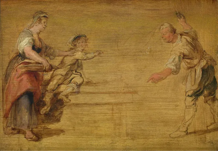Framed Print : Kitchen Maid, Butcher and Boy around a Table, c1610s. Creator: Peter Paul Rubens Framed Print : Kitchen Maid, Butcher and Boy around a Table, c1610s. Creator: Peter Paul Rubens
