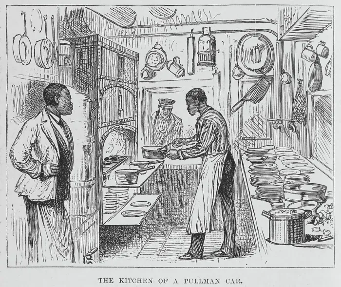 Framed Print : The kitchen of a Pullman car, 1882. Creator: Unknown Framed Print : The kitchen of a Pullman car, 1882. Creator: Unknown