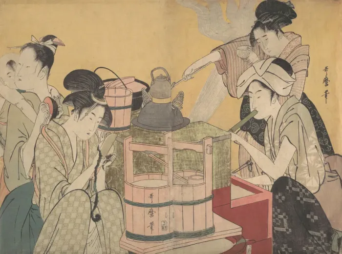 Framed Print : Kitchen Scene, ca. 1794-95. Creator: Kitagawa Utamaro Framed Print : Kitchen Scene, ca. 1794-95. Creator: Kitagawa Utamaro