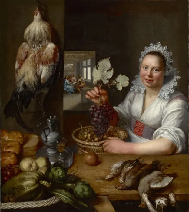 Framed Print : Kitchen scene with Christ at Emmaus, Between 1615 and 1620 Framed Print : Kitchen scene with Christ at Emmaus, Between 1615 and 1620