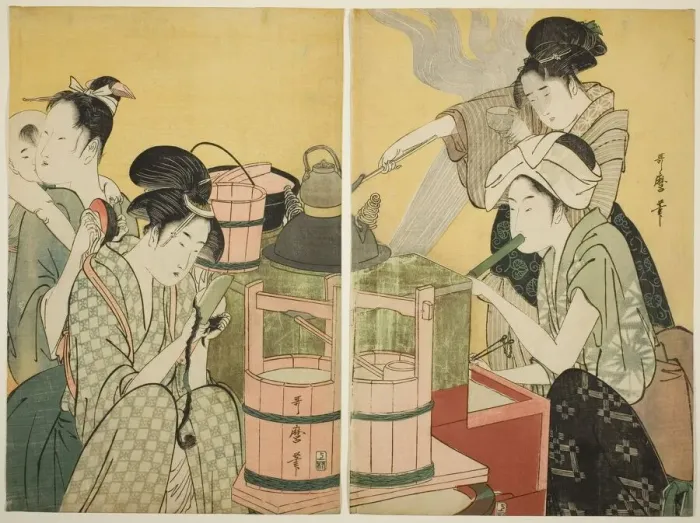 Framed Print : Kitchen Scene, Japan, c. 1794 / 95. Creator: Kitagawa Utamaro Framed Print : Kitchen Scene, Japan, c. 1794 / 95. Creator: Kitagawa Utamaro