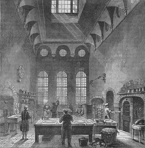 Kitchen of St Jamess Palace, Westminster, London, in the time of King George III, c1870 (1878)