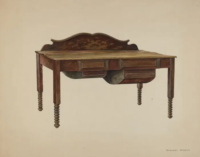 Framed Print : Kitchen Table, 1938. Creator: Stanley Mazur Framed Print : Kitchen Table, 1938. Creator: Stanley Mazur