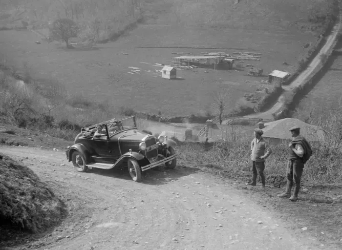 Framed Print : Kitty Brunell driving a 1930 2-seater Ford Model A, 1931. Artist: Bill Brunell Framed Print : Kitty Brunell driving a 1930 2-seater Ford Model A, 1931. Artist: Bill Brunell