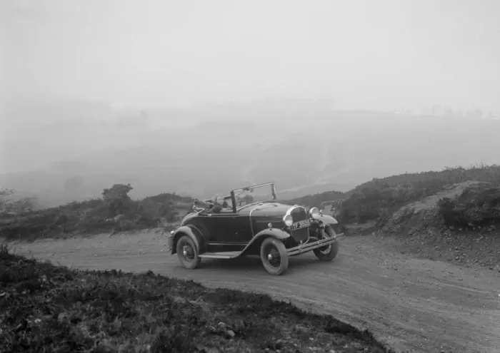 Framed Print : Kitty Brunell driving a 1930 2-seater Ford Model A, 1931. Artist: Bill Brunell Framed Print : Kitty Brunell driving a 1930 2-seater Ford Model A, 1931. Artist: Bill Brunell