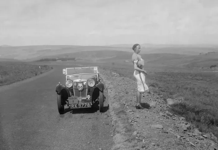 Framed Print : Kitty Brunell and her MG Magna at the RSAC Scottish Rally, 1932. Artist: Bill Brunell Framed Print : Kitty Brunell and her MG Magna at the RSAC Scottish Rally, 1932. Artist: Bill Brunell