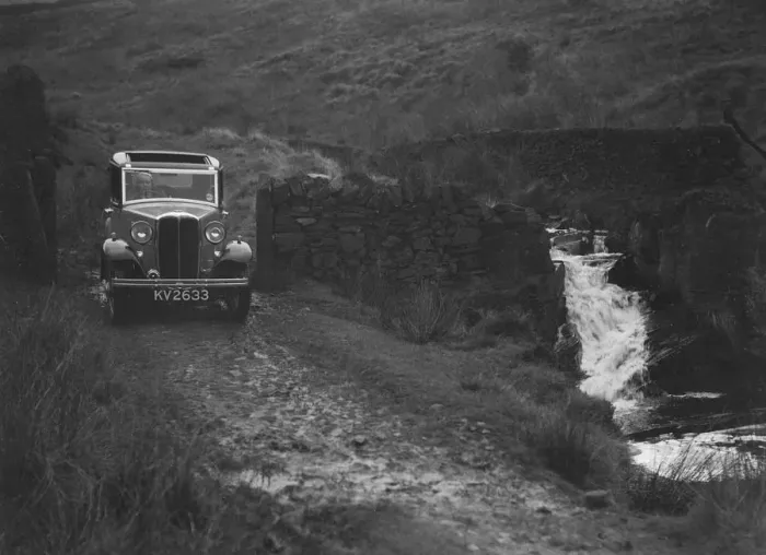 Framed Print : Kitty Brunell road testing a Standard Little Twelve saloon, c1932. Artist: Bill Brunell Framed Print : Kitty Brunell road testing a Standard Little Twelve saloon, c1932. Artist: Bill Brunell