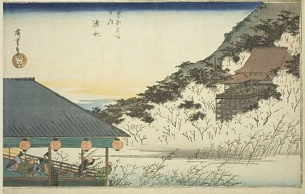 Kiyomizu Temple, from the series 'Famous Places in Kyoto (Kyoto meisho no uchi)', c. 1834. Creator: Ando Hiroshige. Kiyomizu Temple, from the series 'Famous Places in Kyoto (Kyoto meisho no uchi)', c. 1834. Creator: Ando Hiroshige