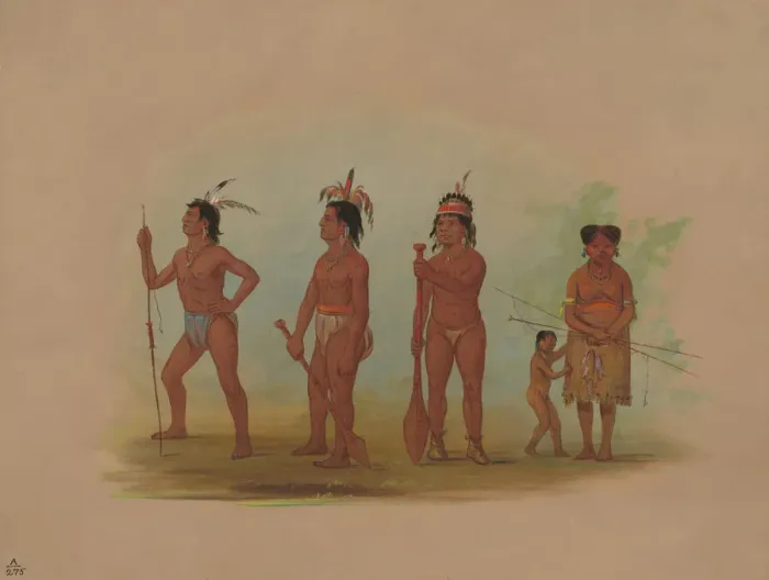 Framed Print : Klatsop Indians, 1855 / 1869. Creator: George Catlin Framed Print : Klatsop Indians, 1855 / 1869. Creator: George Catlin