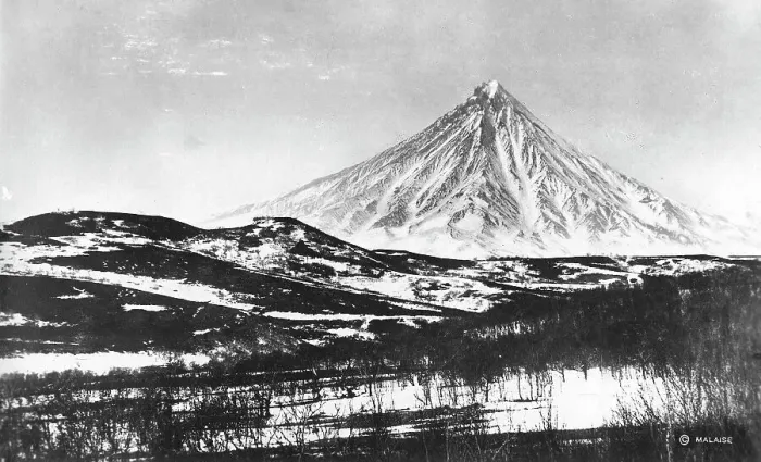 Framed Print : Klyuchevskoy volcano, 1922-1923. Creator: Rene Malaise Framed Print : Klyuchevskoy volcano, 1922-1923. Creator: Rene Malaise