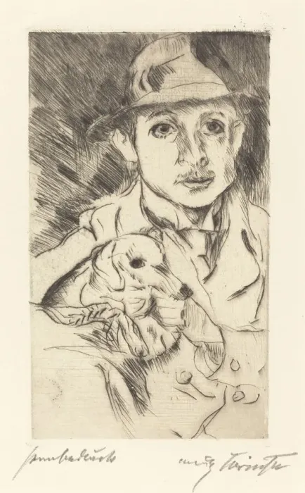 Framed Print : Knabe mit Hund (Boy with Dog), 1915. Creator: Lovis Corinth Framed Print : Knabe mit Hund (Boy with Dog), 1915. Creator: Lovis Corinth