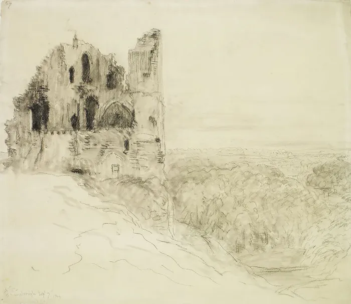 Framed Print : Knaresborough Castle, Yorkshire, 1844. Creator: David Cox the Elder Framed Print : Knaresborough Castle, Yorkshire, 1844. Creator: David Cox the Elder