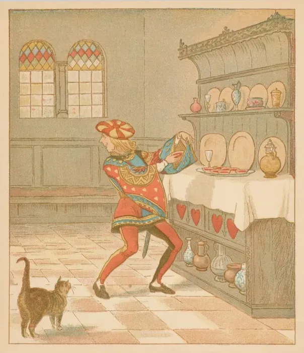 Framed Print : The Knave of Hearts, He stole those Tarts 1880. Creator: Randolph Caldecott Framed Print : The Knave of Hearts, He stole those Tarts 1880. Creator: Randolph Caldecott