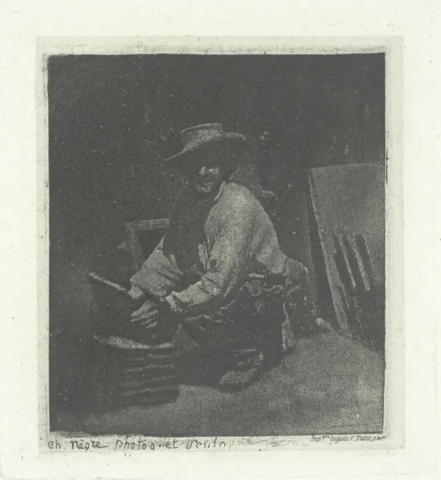 Framed Print : Kneeling Mason, February- March 1854, printed 1982. Creator: Charles Negre Framed Print : Kneeling Mason, February- March 1854, printed 1982. Creator: Charles Negre