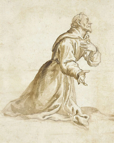 Kneeling Monk, 17th century. Creator: Unknown