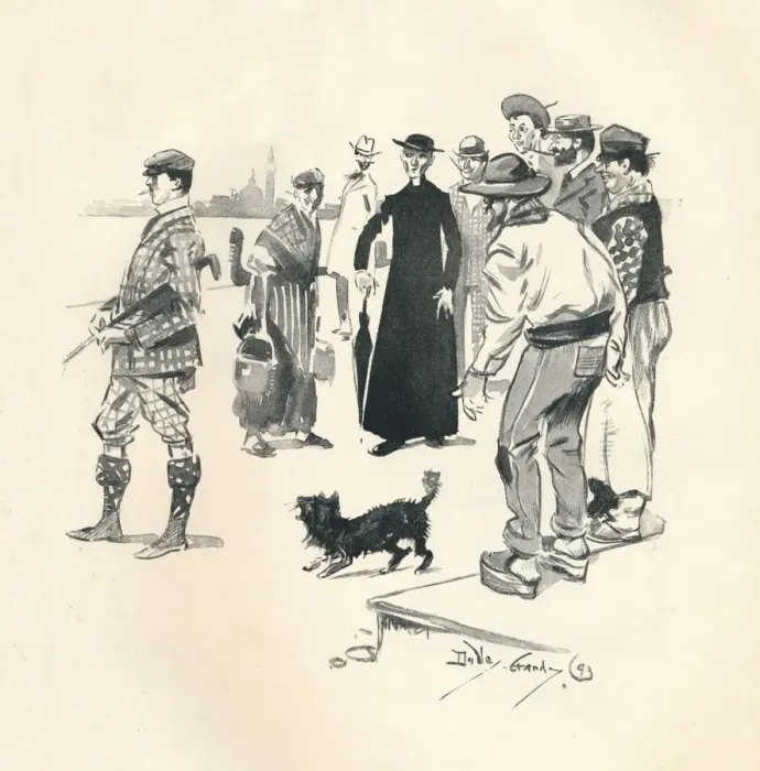 Framed Print : Knickerbockers in Venice, 1893, (1894). Artist: Dudley Hardy Framed Print : Knickerbockers in Venice, 1893, (1894). Artist: Dudley Hardy