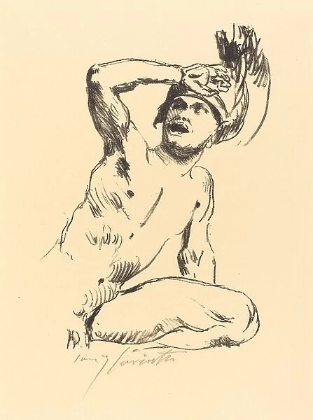 Kniender Krieger in Abwehr I (Kneeling Warrior I), 1914. Creator: Lovis Corinth
