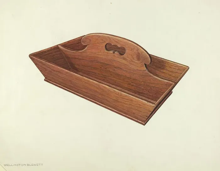 Framed Print : Knife and Fork Holder, c. 1937. Creator: Wellington Blewett Framed Print : Knife and Fork Holder, c. 1937. Creator: Wellington Blewett