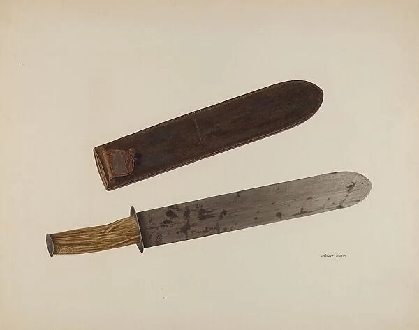 Knife and Sheath, c. 1941. Creator: Albert Rudin