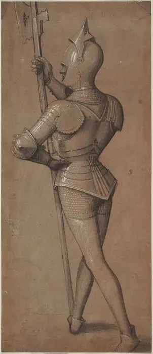 Framed Print : Knight in Armor, Holding a Halberd, c. 1500. Creator: Unknown Framed Print : Knight in Armor, Holding a Halberd, c. 1500. Creator: Unknown