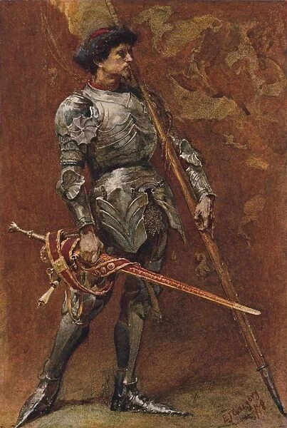Knight in armour, circa late 19th century. Artist: Edward John Gregory